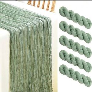 Like New | Table Runner | Sage | Size:90x180cm | 3QTY of 5-Pack & 1QTY of 4-Pack